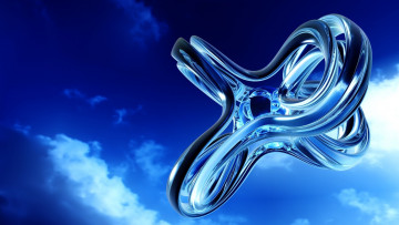 Картинка 3д+графика абстракция+ abstract фигура облака небо