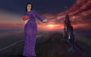 Картинка 3д+графика фантазия+ fantasy фон взгляд девушка