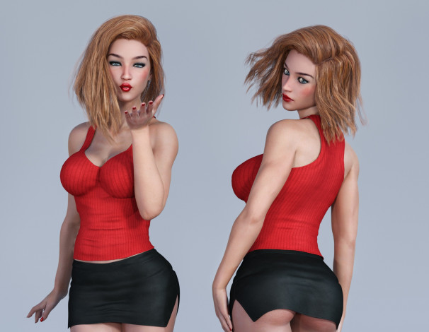 Обои картинки фото 3д графика, люди , people, девушка, взгляд, фон