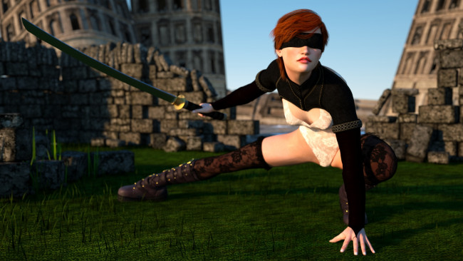 Обои картинки фото 3д графика, фантазия , fantasy, фон, взгляд, девушка