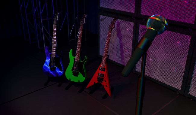 Обои картинки фото 3д графика, другое , other, фон, гитары