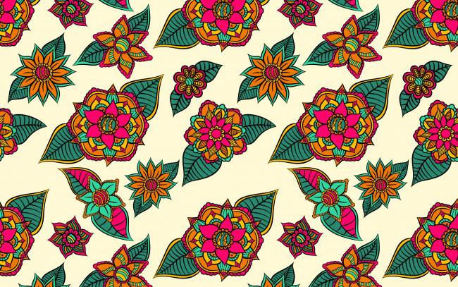 Обои картинки фото векторная графика, цветы , flowers, leaves, pattern, background, flower, фон, цветы