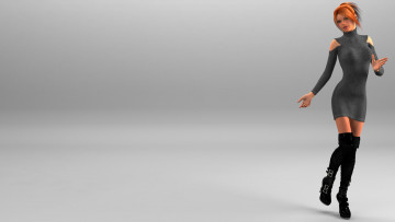 Картинка 3д+графика люди+ people фон платье девушка