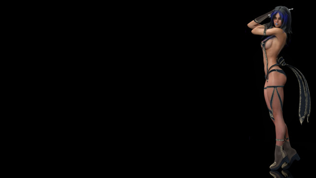 Обои картинки фото 3д графика, фантазия , fantasy, девушка, фон, взгляд