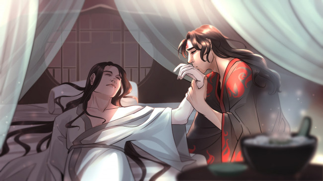 Обои картинки фото аниме, the scum villain’s , self-saving,  system, система, спаси, себя, сам, для, главного, злодея