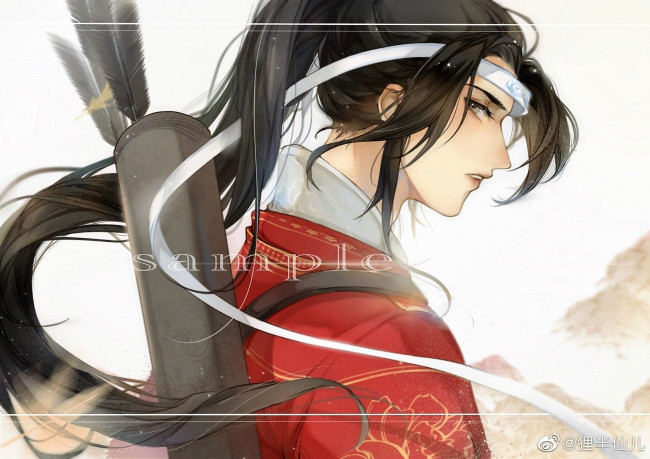 Обои картинки фото аниме, mo dao zu shi, лань, ванцзи, лента, колчан, стрелы