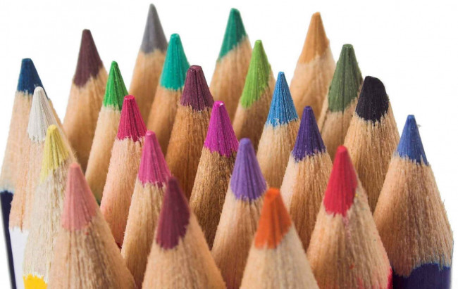 Обои картинки фото разное, канцелярия,  книги, карандаши, цвета