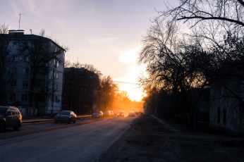 обоя самара, города, - улицы,  площади,  набережные, дома, улица, транспорт, дорога, закат