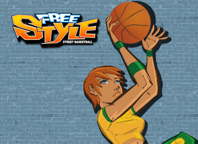 Обои картинки фото видео игры, freestyle street basketball, девушка, спортсменка, мяч, баскетбол, стена