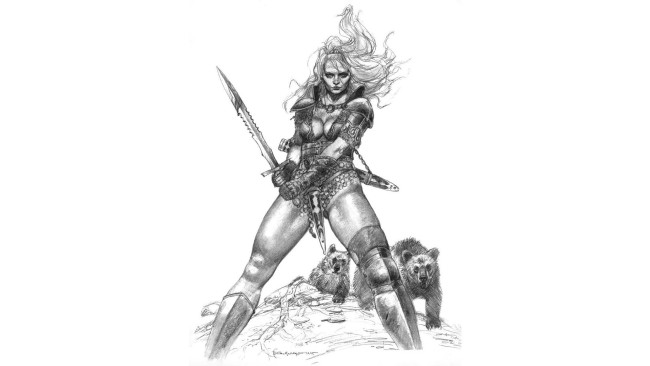 Обои картинки фото blas gallego, фэнтези, девушки, девушка, воин