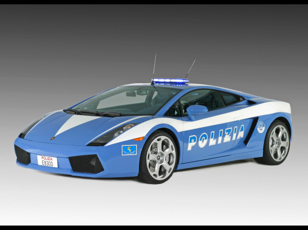 Обои картинки фото 2004, lamborghini, gallardo, italian, state, police, fa, автомобили, полиция