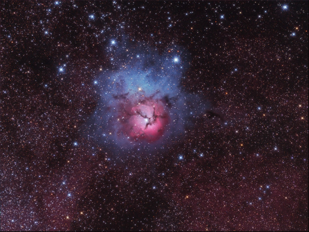 Обои картинки фото трехраздельная, туманность, космос, галактики, туманности