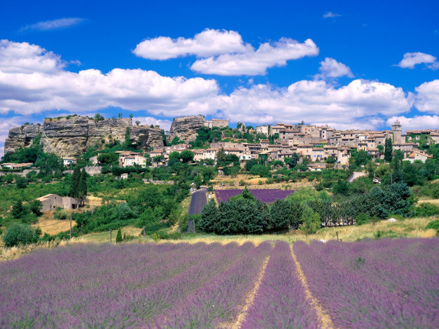 Обои картинки фото hills, of, saignon, france, города, пейзажи