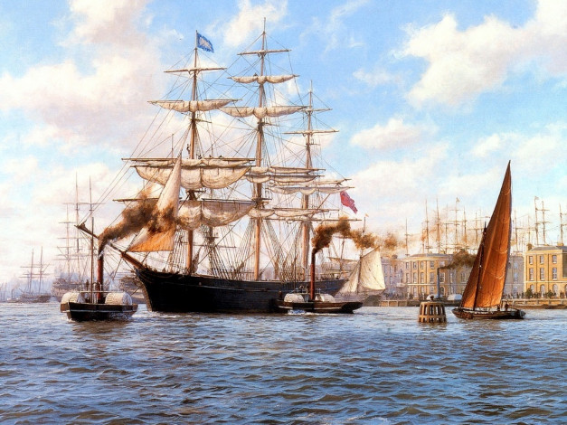 Обои картинки фото корабли, рисованные