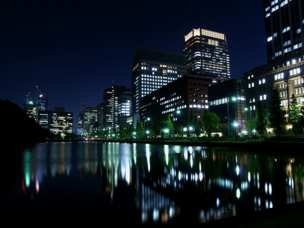 Обои картинки фото города, огни, ночного