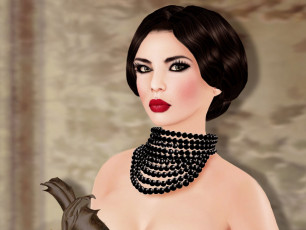 Картинка 3д графика people люди бусы