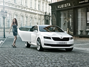 Картинка skoda vision concept автомобили авто девушками