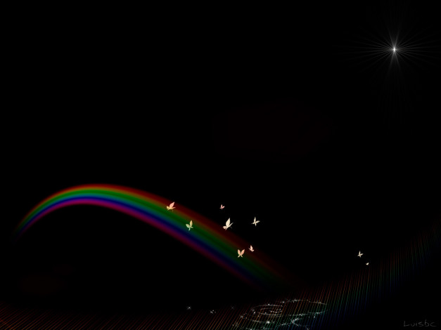 Обои картинки фото 3д, графика, textures, текстуры, узор, бабочки, радуга, фон
