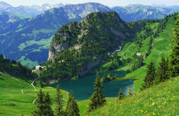 Картинка природа реки озера луга горы озеро