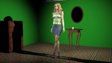 Картинка 3д+графика people+ люди девушка взгляд