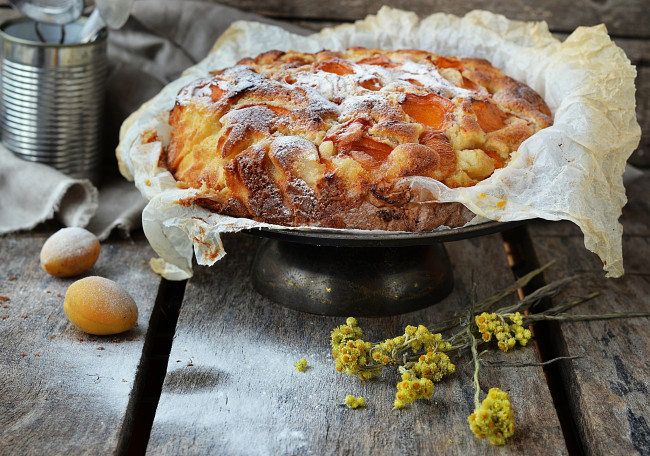 Обои картинки фото еда, пироги, абрикосовый, пирог