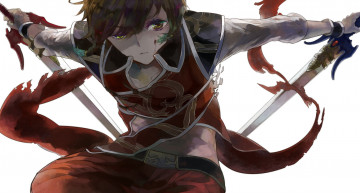 Картинка аниме оружие +техника +технологии арт взгляд меч парень