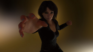 Картинка 3д+графика люди+ people девушка взгляд фон жест