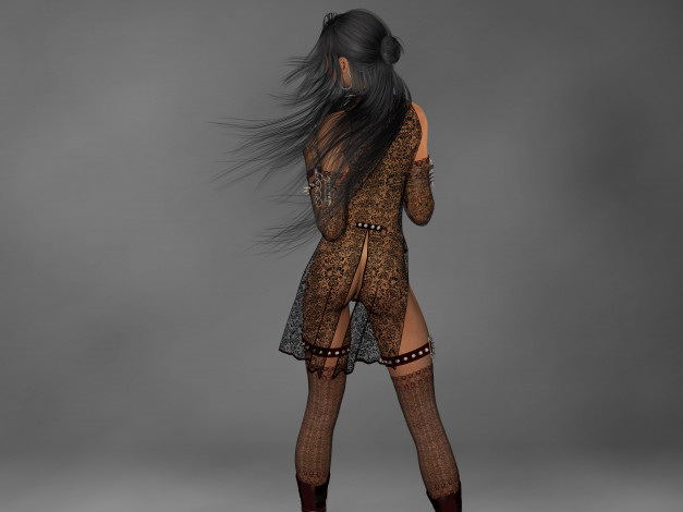 Обои картинки фото 3д графика, люди , people, взгляд, девушка, фон