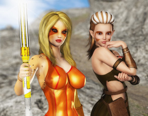 Картинка 3д+графика эльфы+ elves взгляд эльфийка фон