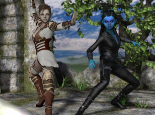 Картинка 3д+графика эльфы+ elves фон взгляд эльфийки