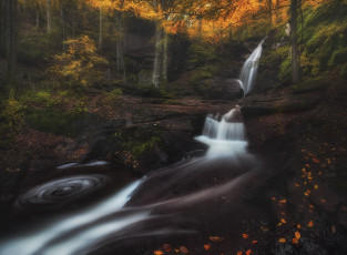 Картинка природа водопады река лес