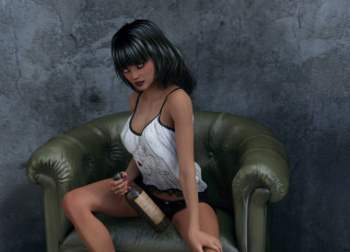 Картинка 3д+графика люди+ people фон взгляд девушка