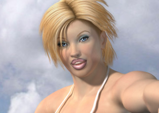 Картинка 3д+графика портрет+ portraits девушка взгляд фон