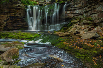Картинка природа водопады лес река водопад