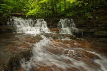 Картинка природа водопады лес река водопад