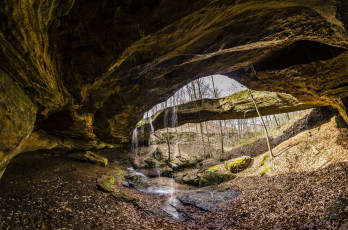Картинка природа водопады скала поток