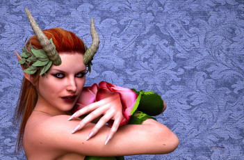 Картинка 3д+графика существа+ creatures взгляд фон девушка