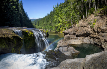 Картинка природа водопады лес река водопад
