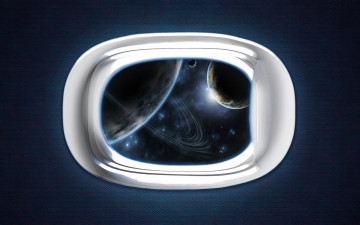 Картинка космос арт планеты иллюминатор окно