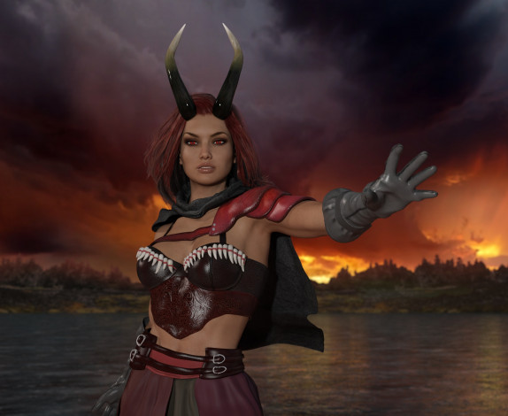 Обои картинки фото 3д графика, существа , creatures, кастаника, взгляд, фон