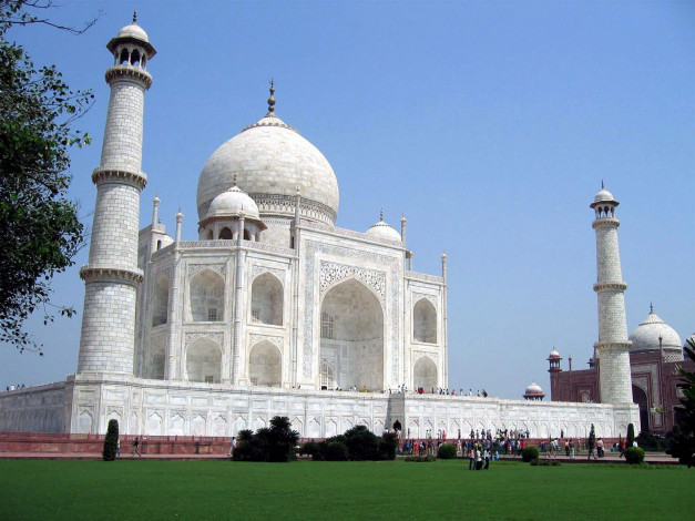 Обои картинки фото города, - мечети,  медресе, мечеть, лужайка, люди