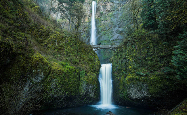 Обои картинки фото природа, водопады, лес, река, водопад