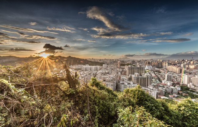 Обои картинки фото города, - панорамы, рассвет