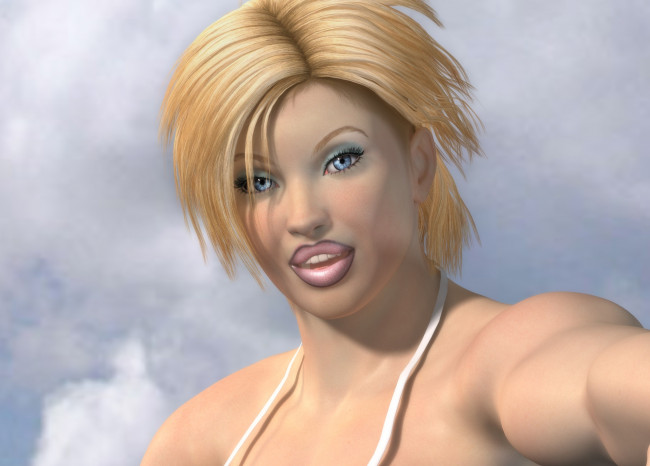 Обои картинки фото 3д графика, портрет , portraits, девушка, взгляд, фон