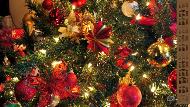 Обои картинки фото календари, праздники,  салюты, игрушки, шар, елка, 2018
