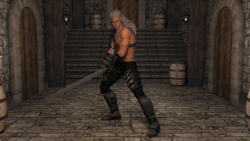 Картинка 3д+графика фантазия+ fantasy мужчина взгляд оружие фон