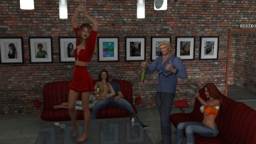 Картинка 3д+графика люди+ people фон девушки взгляд