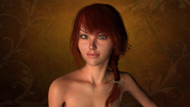 Обои картинки фото 3д графика, портрет , portraits, фон, взгляд, девушка