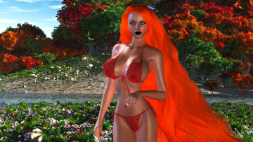 Картинка 3д+графика люди+ people бельё взгляд девушка фон