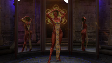 Картинка 3д+графика существа+ creatures хвост зеркало девушка фон